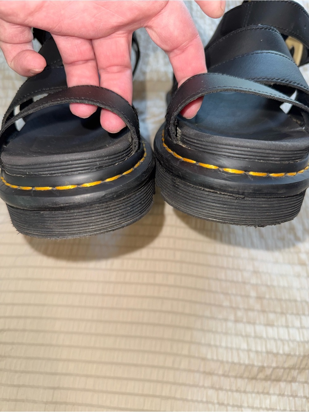 Dr Martens Black Leather Blair Sandals 8 - Picture 2 of 7